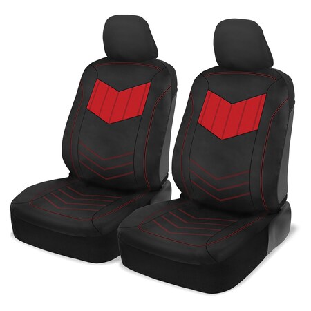 Motor Trend Pu Leather Seat Cover/Red 4Pc MTSC-304-RD